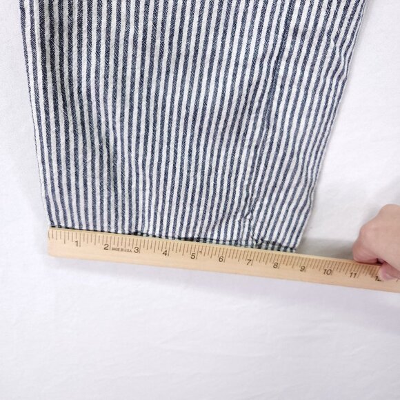 Lykke Wullf Basil Striped Linen Pants Size XS Cropped Wide Leg - Picture 7 of 15